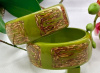 LG158 pair avocado green/fiber resin bangles